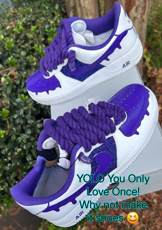 Custom painted Af1 Purple Drip